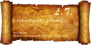 Lintscheidt Titusz névjegykártya
